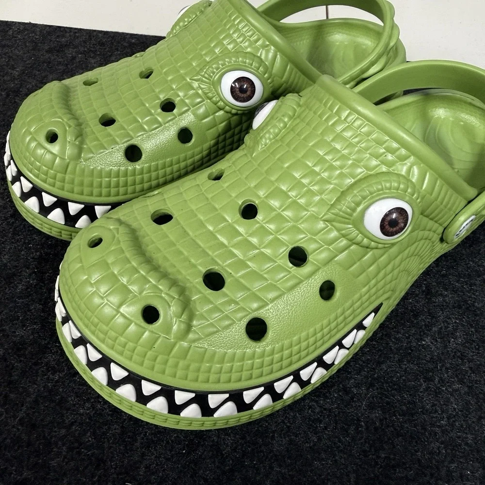 Kids Green Crocodile Clogs Shoes Youth J2 Novelty Slip On Sandals Alligator